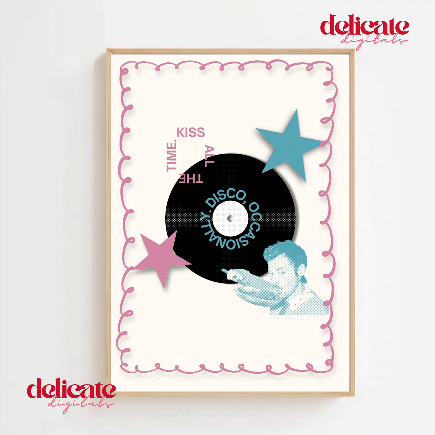 Blue Vinyl Kiss All The Time. Disco, Occasionally Print