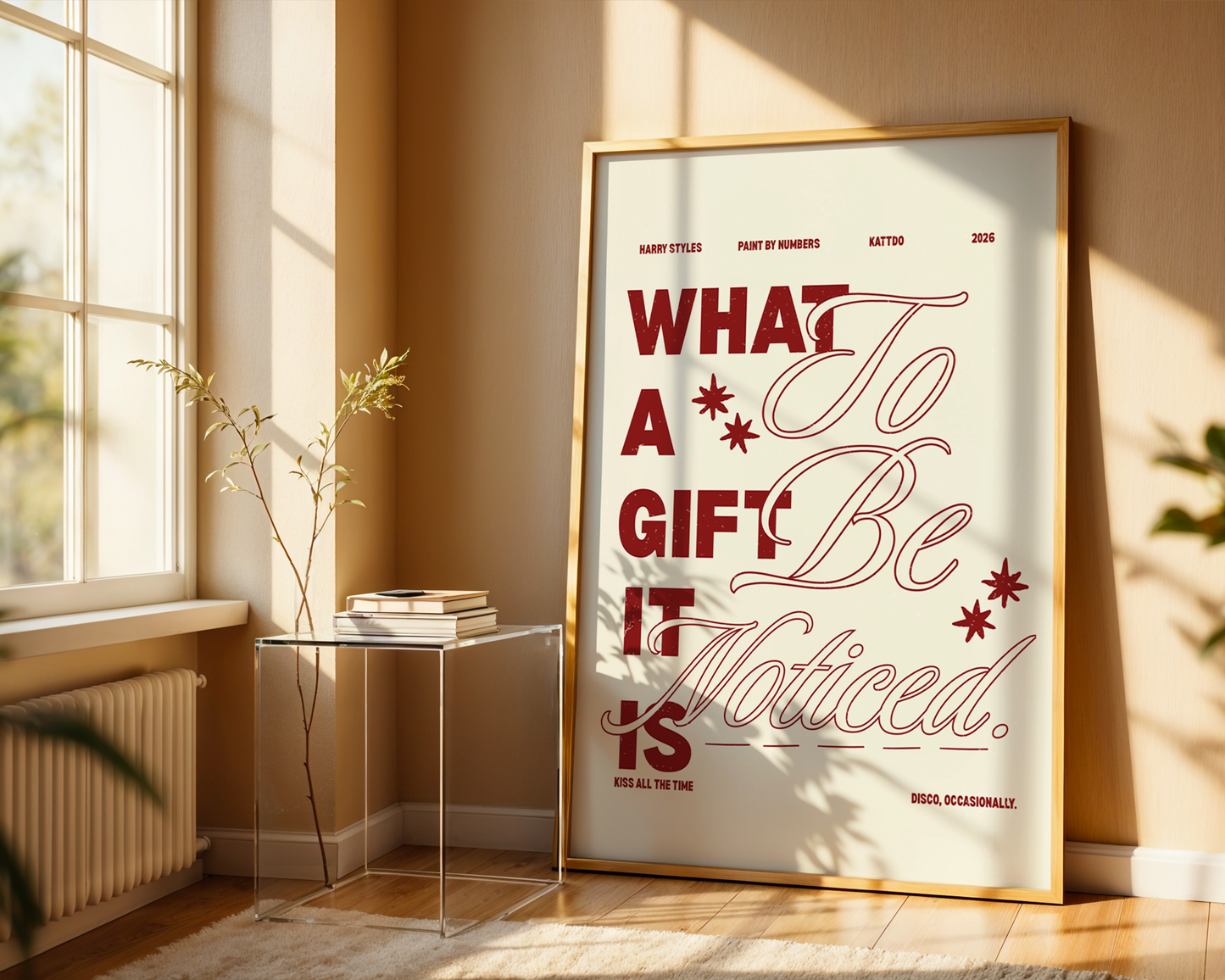 Paint By Numbers Lyric Harry Styles Print Red