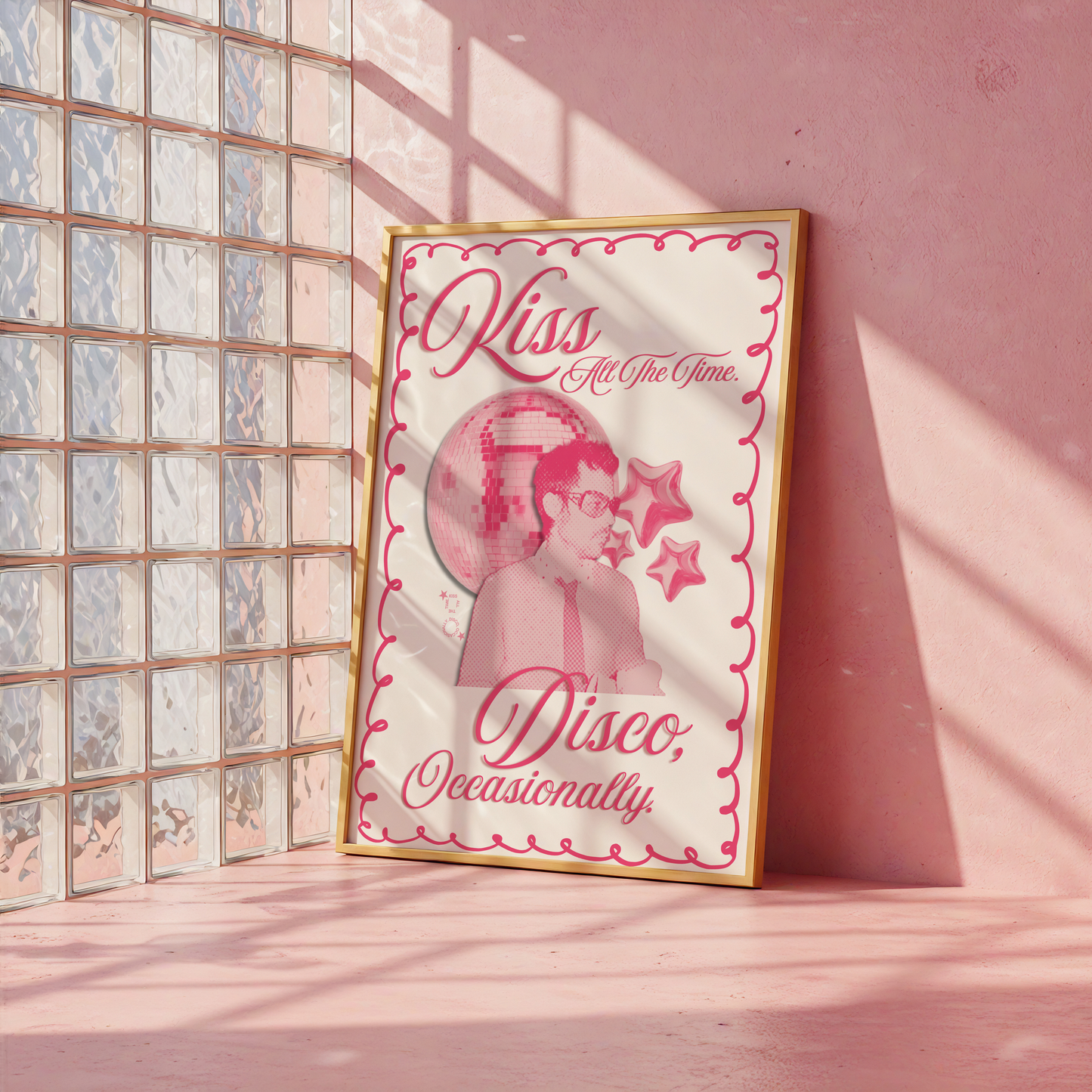 Barbie Pink Retro Style Kiss All The Time. Disco, Occasionally Print