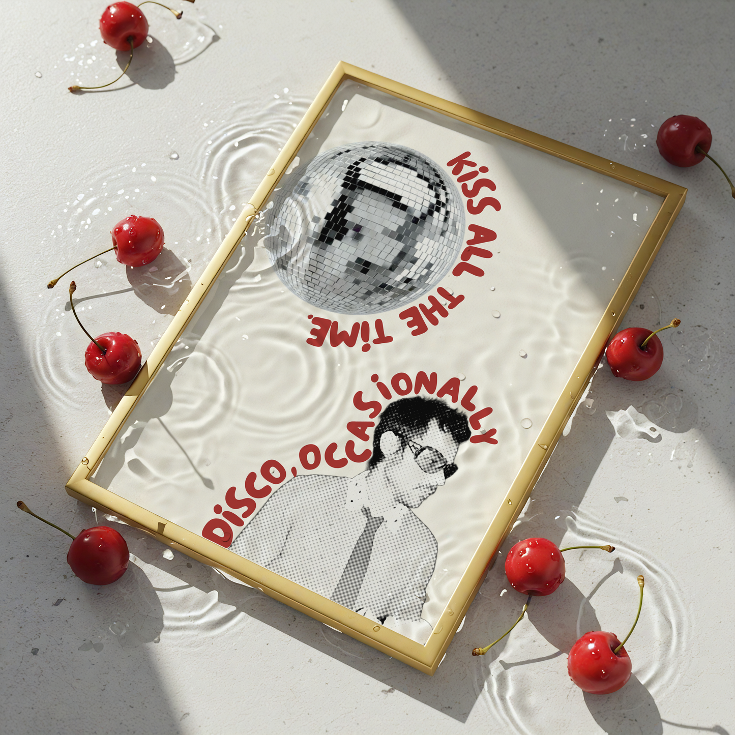 Red Kiss All The Time. Disco, Occasionally Retro Print