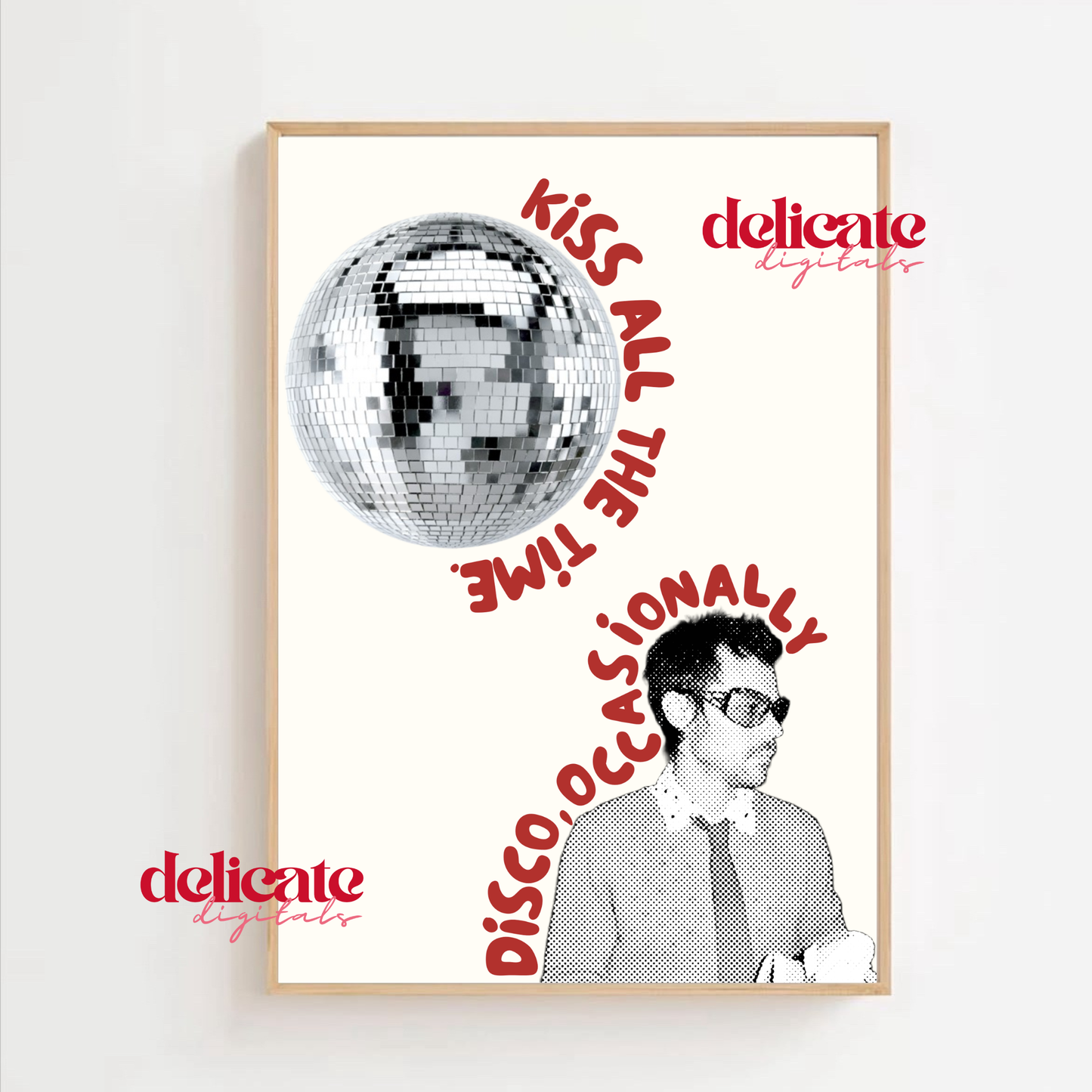 Red Kiss All The Time. Disco, Occasionally Retro Print