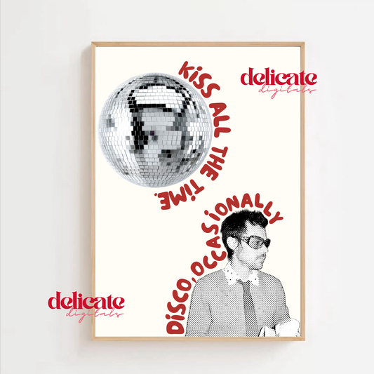 Red Kiss All The Time. Disco, Occasionally Retro Print