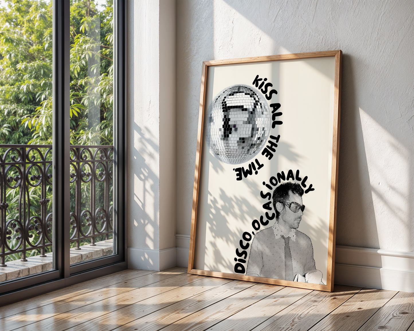 Black & White Kiss All The Time. Disco, Occasionally Retro Print