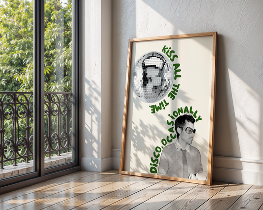 Green Kiss All The Time. Disco, Occasionally Retro Print