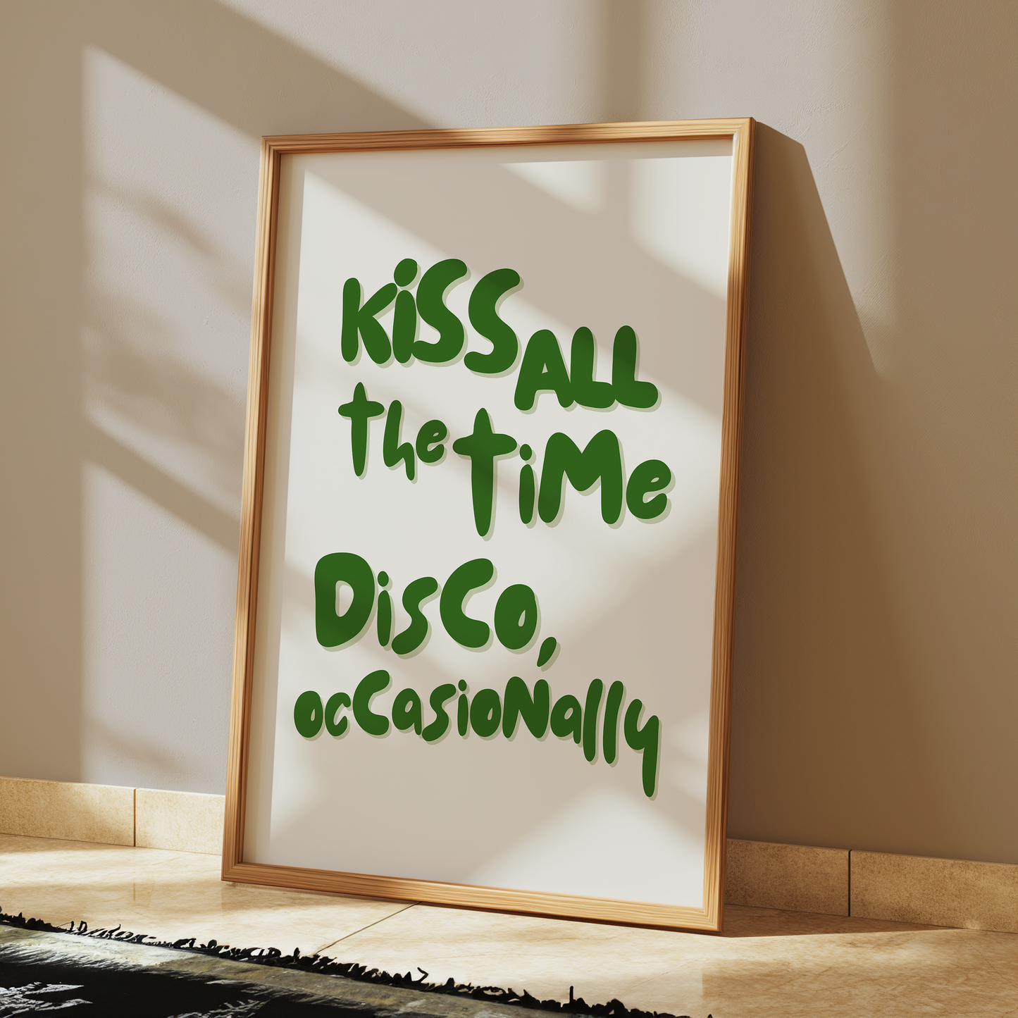 Lyric Kiss All The Time. Disco, Occasionally Print