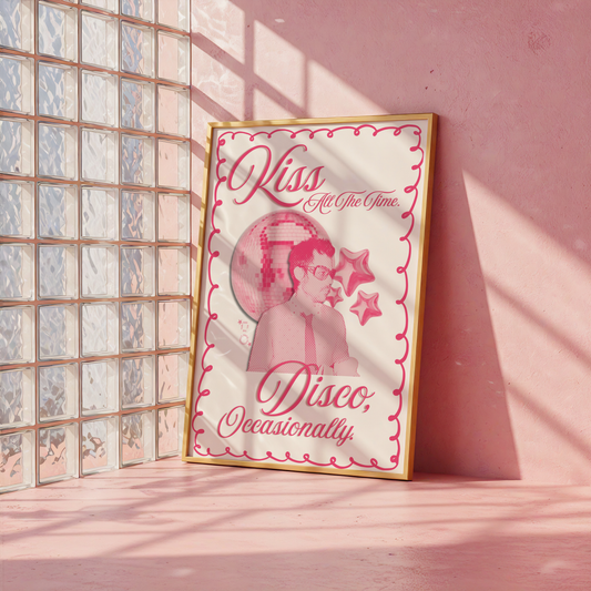 Barbie Pink Retro Style Kiss All The Time. Disco, Occasionally Print